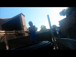 Smoking tiny tits at theme park