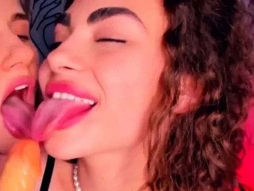Stunning lesbian french kissing