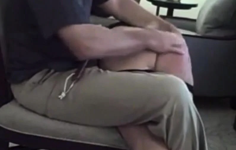 Spanking steptdaughter with the bath brush