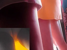 Amazing public upskirt scene demonstrate fat lady