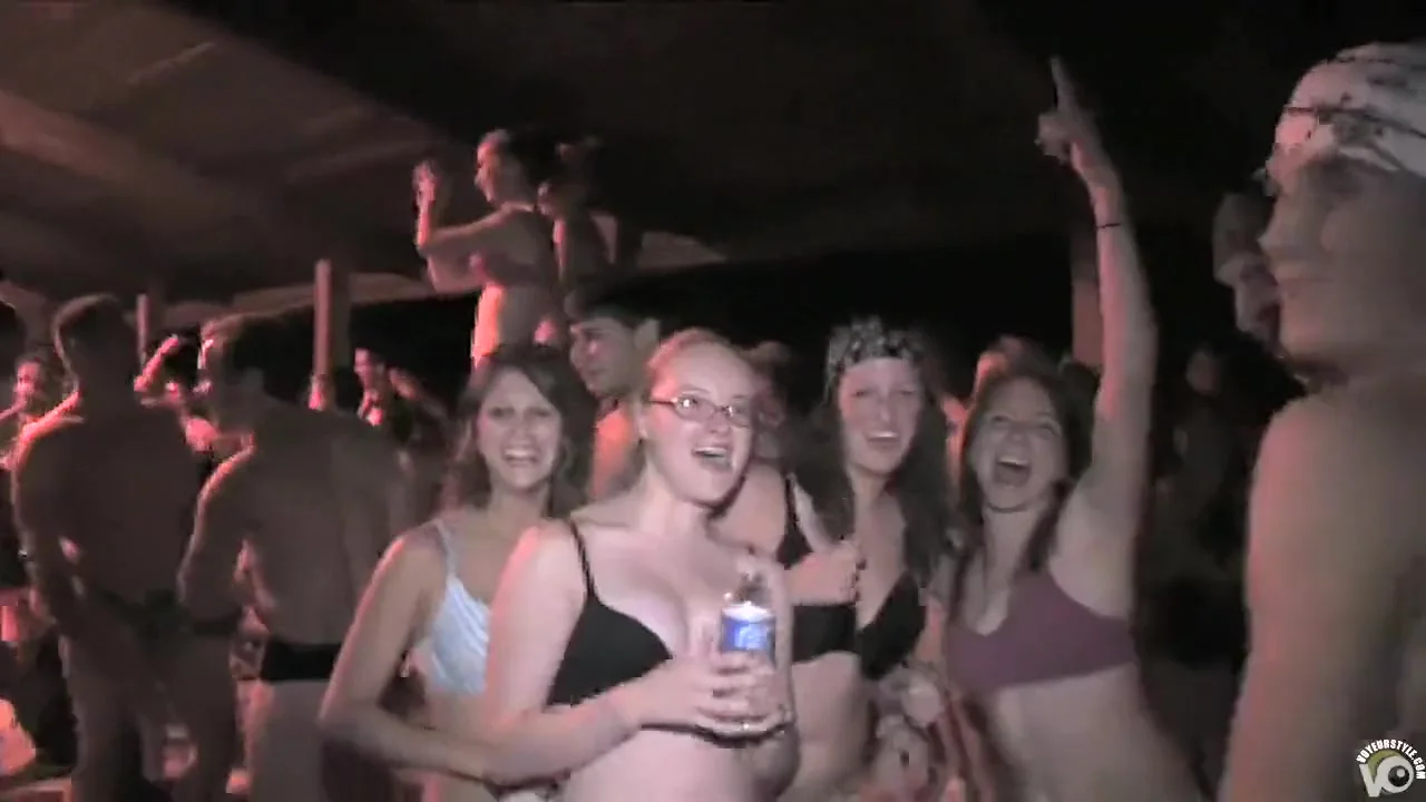 Bunch of students 18+ have a great time at an underwear party