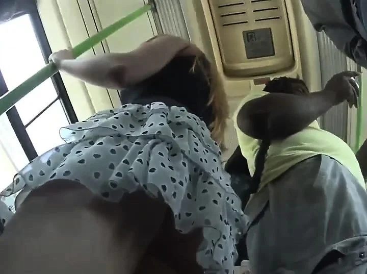 Hidden upskirt while on the bus