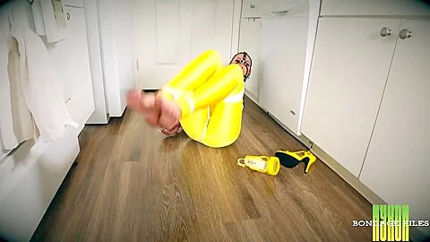 Luna Hogtied In Kitchen