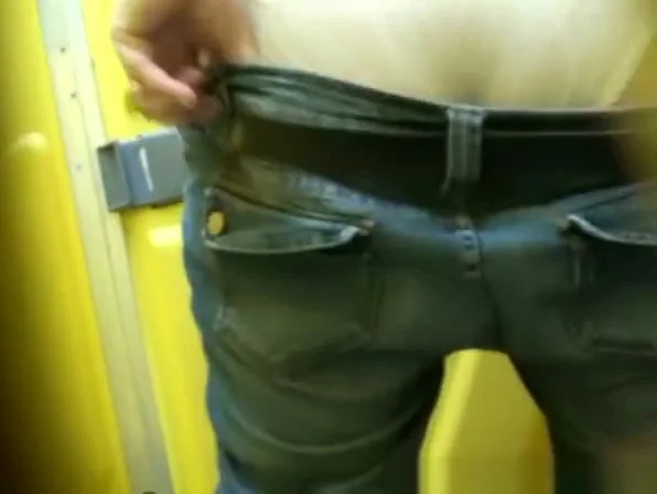 Nice ass woman spied in portable toilet pissing
