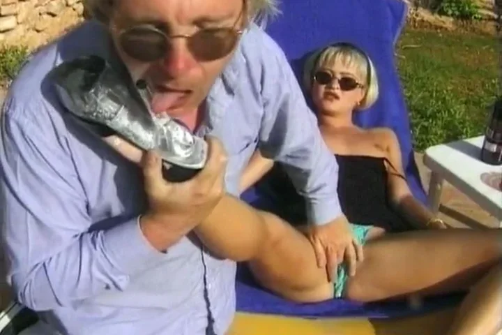 Sexy Blonde Babe From Germany Gets Her Holes Licked By An Old Dude