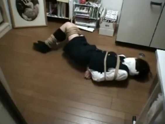 tied up and gagged in kitchen