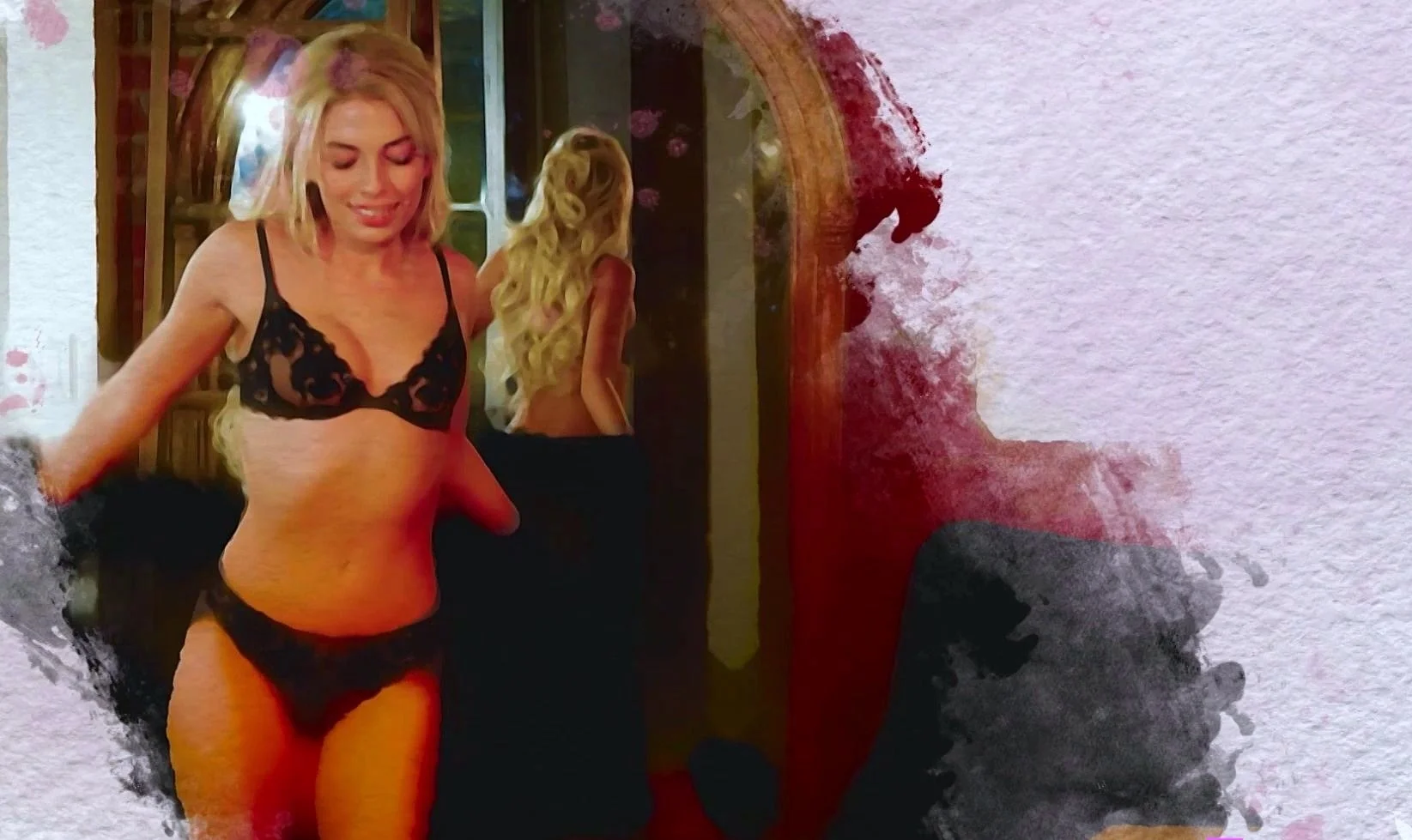 Blonde Canadian babe exposing hot body