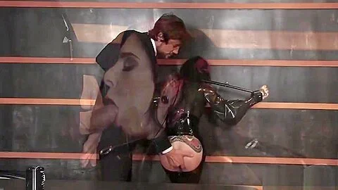 Latex Wearing Secretary Joanna Angel Earns Anal Pleasure