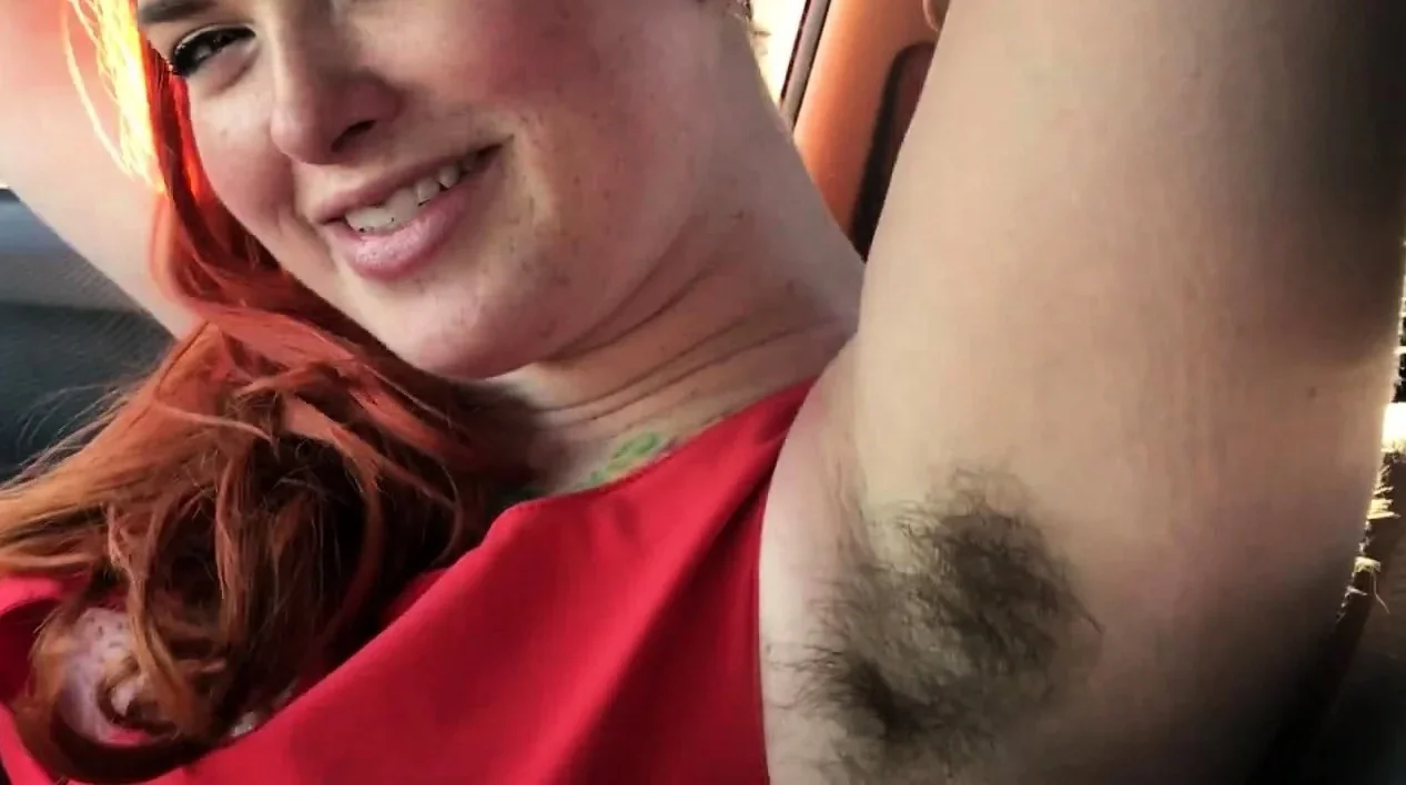 Redhead milf fucks hairy pussy