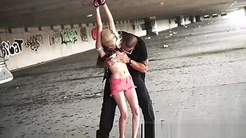 HelplessTeens Halle Von Must Endure Outdoor Bondage Sex for a Ride