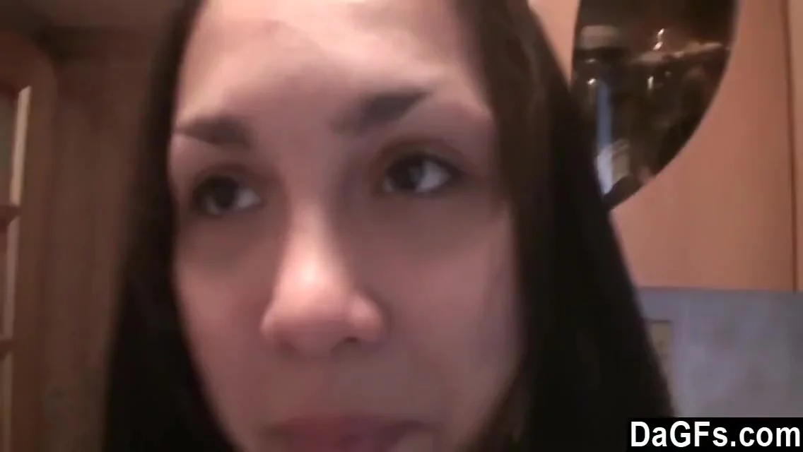 Naughty Hot Brunette teen 18+ Chick Licking Twats In Kitchen - Www.sexxycamz 8 Min