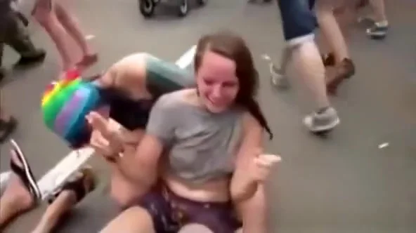Totally on the street girl shows tits