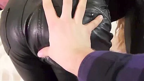 Leather Gloves, Jacket And Tight Leather Pants.. Fancy A Fuck?