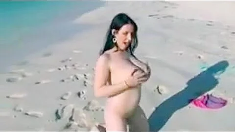 Angela White on the Beach