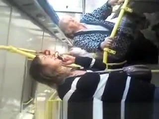 Downblouse cute girl in bus