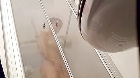 Spying my moms friend who stays over night SHOWERING NAKED PUSSY FIRM BODY