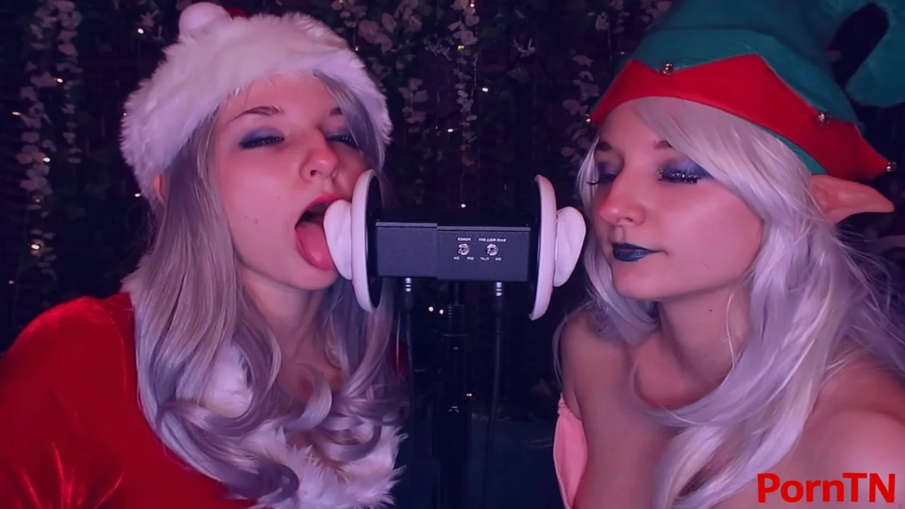Aftynrose Asmr - Christmas Fake twins Ear Licking