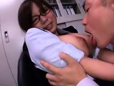 Asian babe with big boobs get groped by lusty man