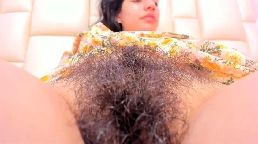 Close up wet hairy pussy