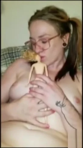 Giantess Couple masturbate with barbie doll