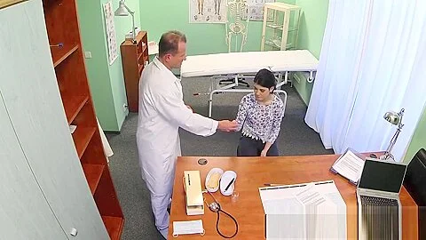 Real euro jizzed on by dirty dr in his office