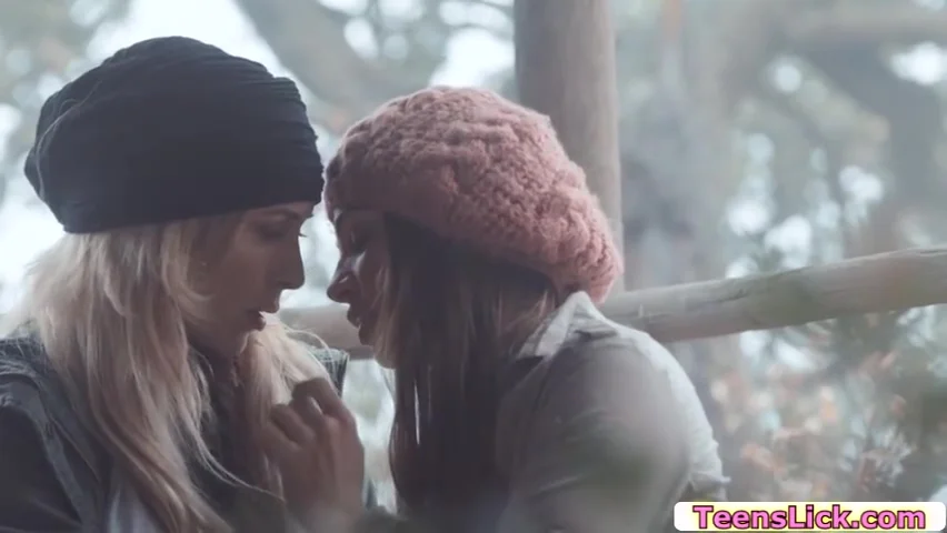 Two Hot Lesbian Babes Tries Making Out Outdoor