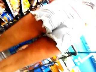 cheeky slim goody in booty shorts
