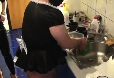Mistress Antonella - The Cleaning Lady Sissy Does The