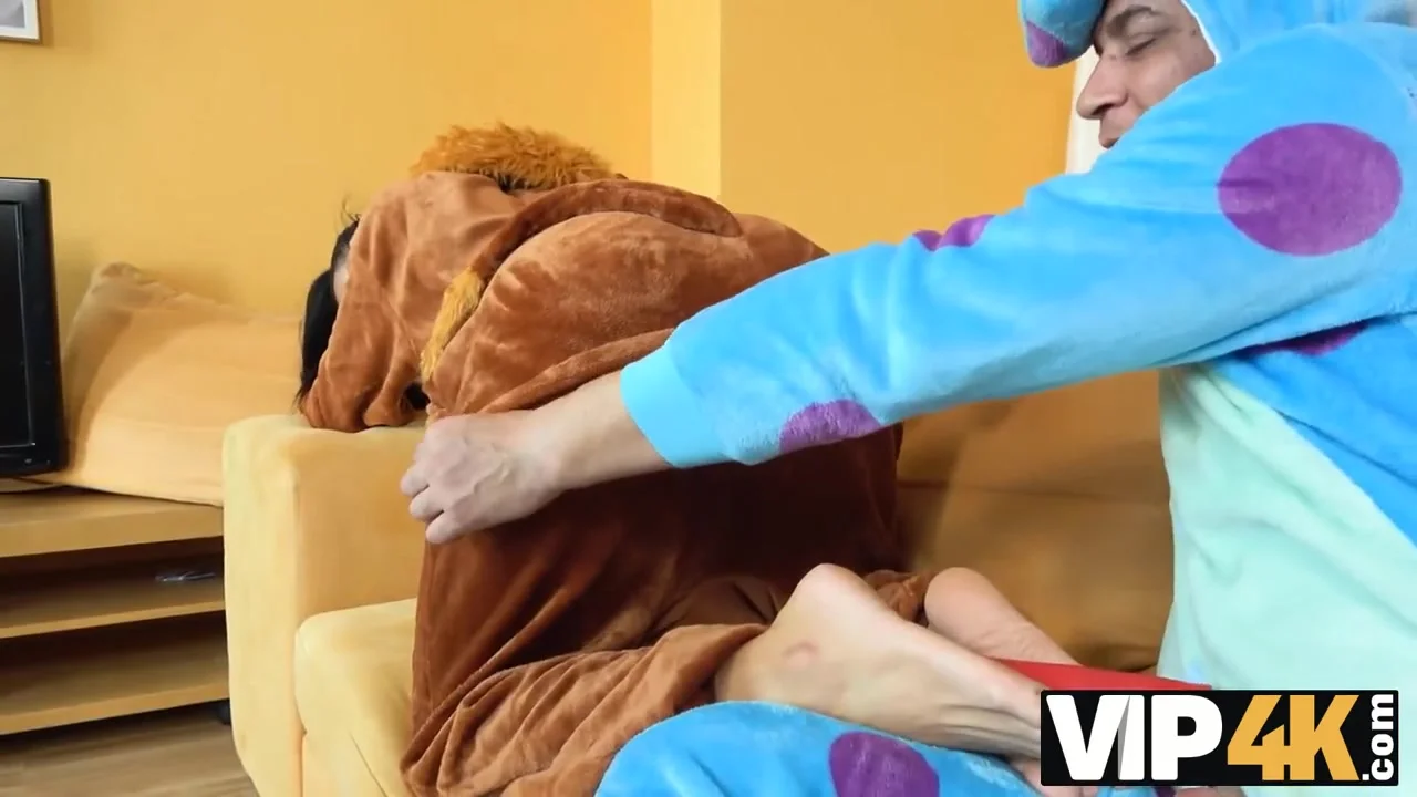 VIP4K. Couple's pajama party turns into exciting fucking with creampie