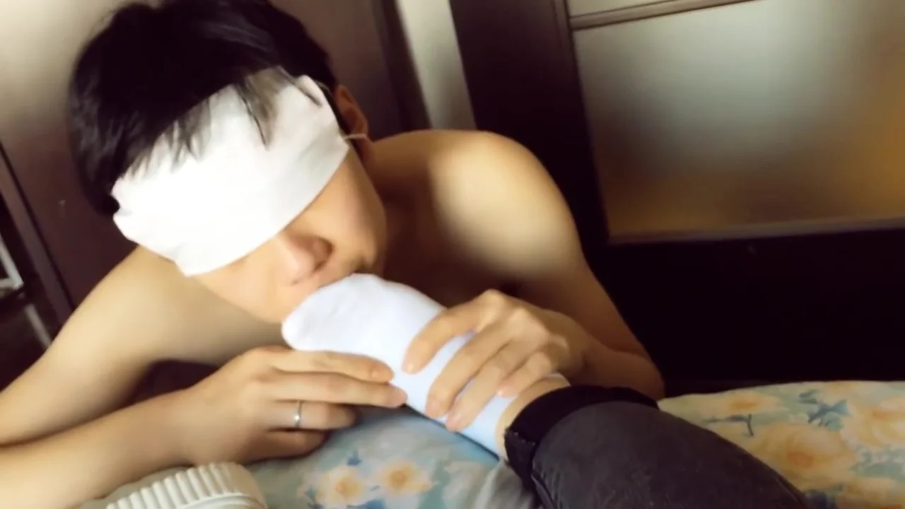Chinese white socks lick