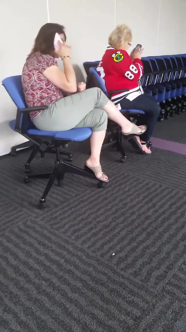 Woman's feet at work