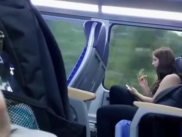 Dude plays with his cock in public transportation