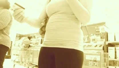 Sexy latina at Walmart in tights