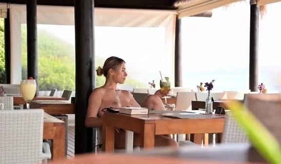 Cassandra spends the day at the nudist beach