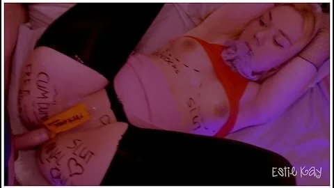 Tied Up Girlfriend Having Fun After Party. She Is A Free Use Anal Slut
