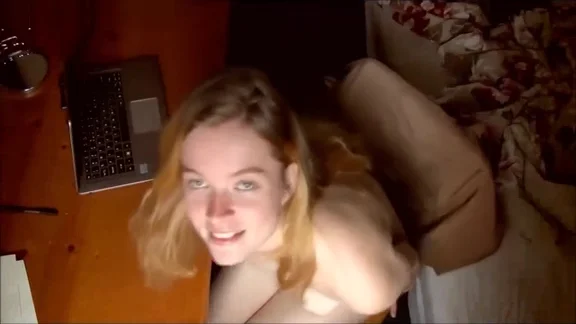 Selfie video - Ravishingly redhead home alone masturbating her hairy pussy