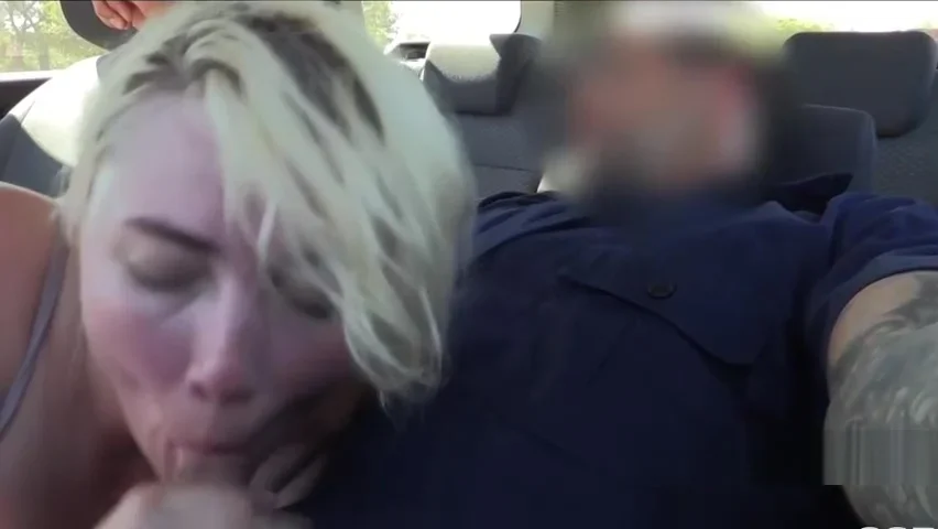 Blonde deep throats cops cock outdoors