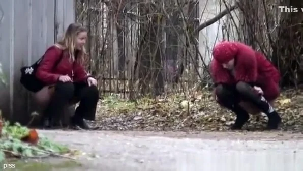 Sexy teens 18+ peeing outdoor