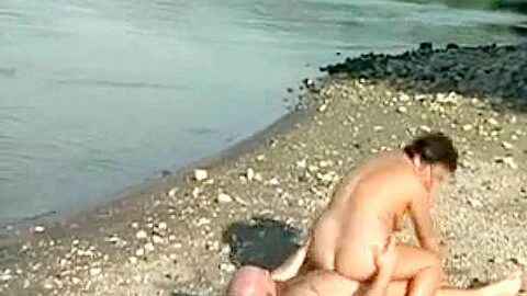 BBW granny fucked hard on the beach