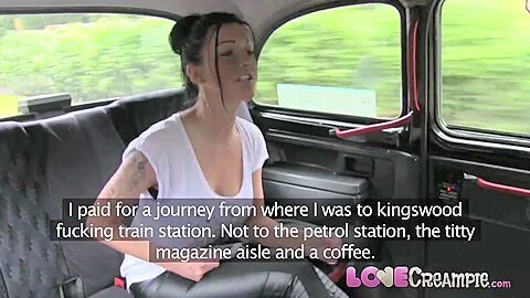 Love Creampie British slut gives fake taxi driver deep