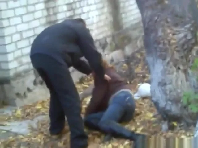 Russian slut gets fucked outside on the ground and lets her friends watch