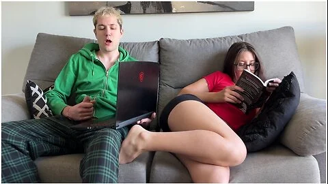 Stepsister Caught Stepbrother Jerking Off On Her Couldnt Resist And Handjob His Hard Dick To Cum!