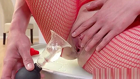 Busty chick pissing and masturbating clit