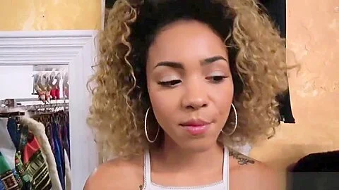 Slutty babe Xianna Hill flashes tits in public for money