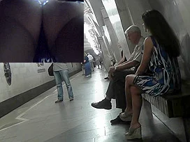 Seductive upskirt tease by amateur female in thong