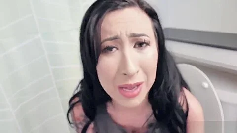 Stepson fucks Lily Lanes milf pussy inside the bathroom