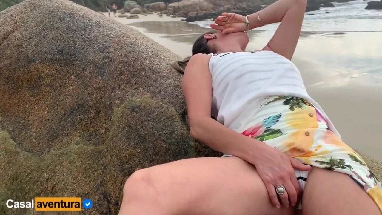 Handjob On The Beach Some Guys Near - Real Amateur