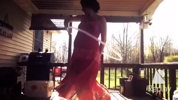 Pregnant Young Step mom Emily in See through Dress on