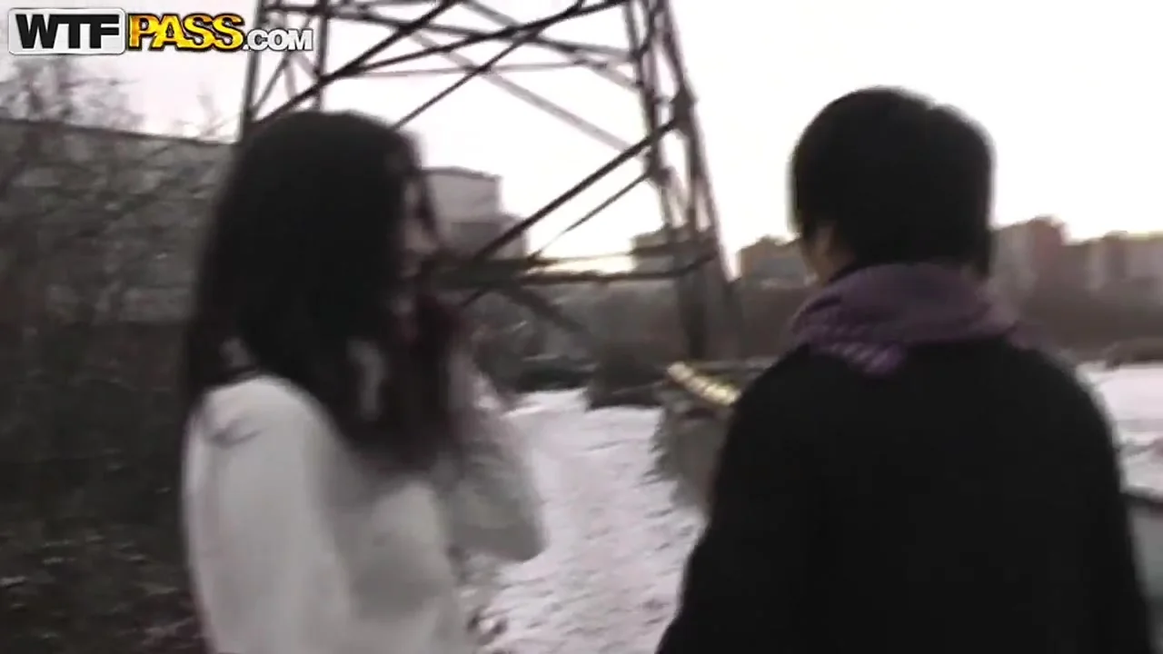 The brunette doll Nika doing public blowjob