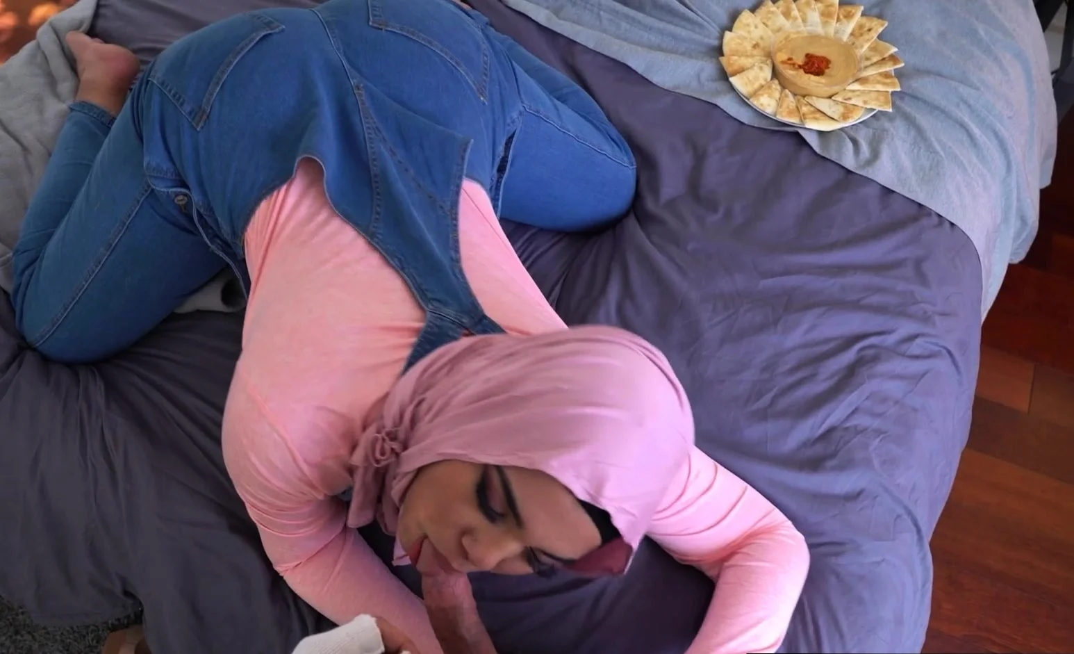 Huge ass Arab teen sucking my big dick